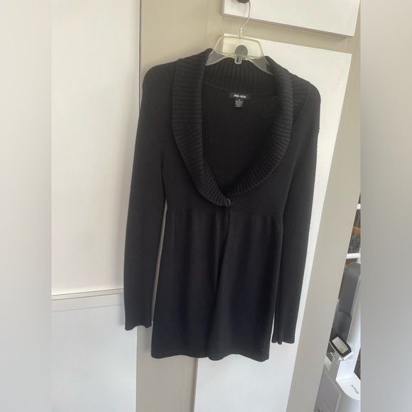 SPRING + MERCER WOMENS BLACK SWEATER CARDIGAN SIZE MEDIUM - Picture 2 of 5
